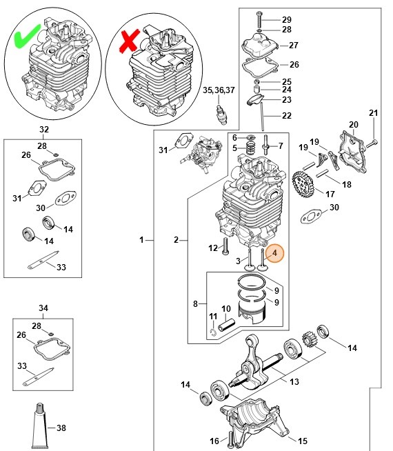 Zawór wylotowy, Stihl 42820251903