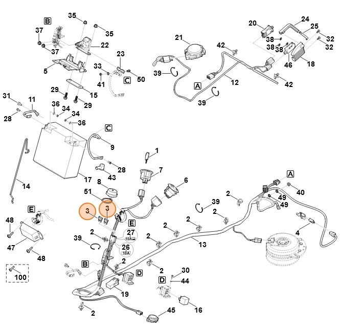 Bezpiecznik wtykowy 10A, Stihl 07510315002