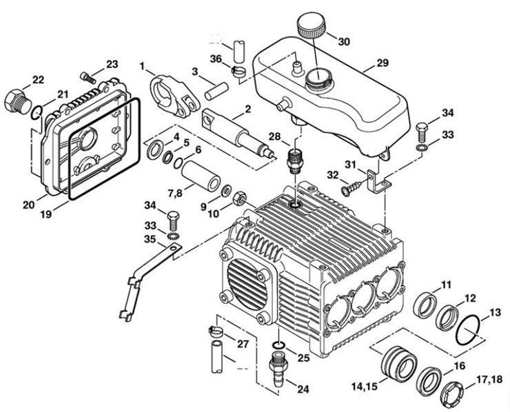 Zestaw uszczelek - tłok Ø 20 mm, Stihl 47470071051