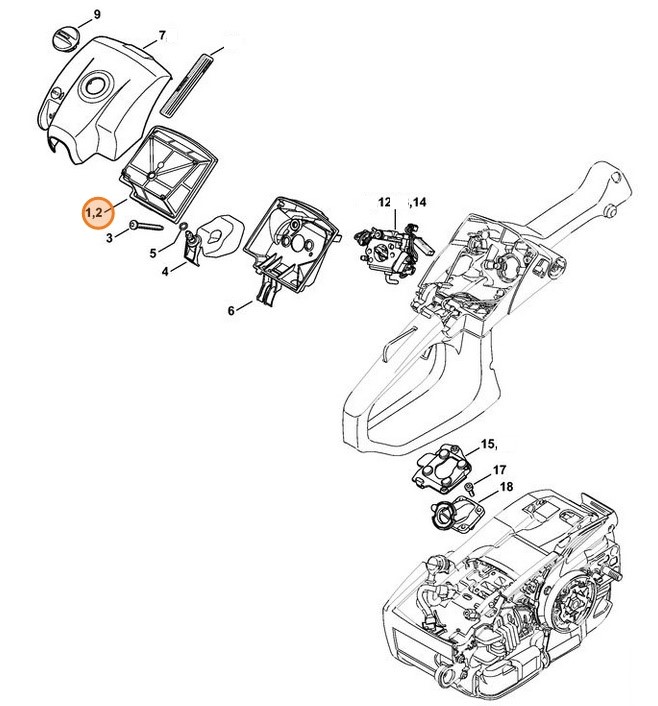 Filtr powietrza, włókninowy, Stihl 11451404401