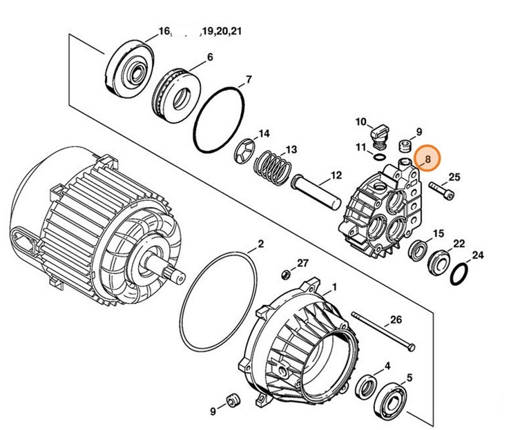 Korpus pompy, Stihl 4719 701 0500