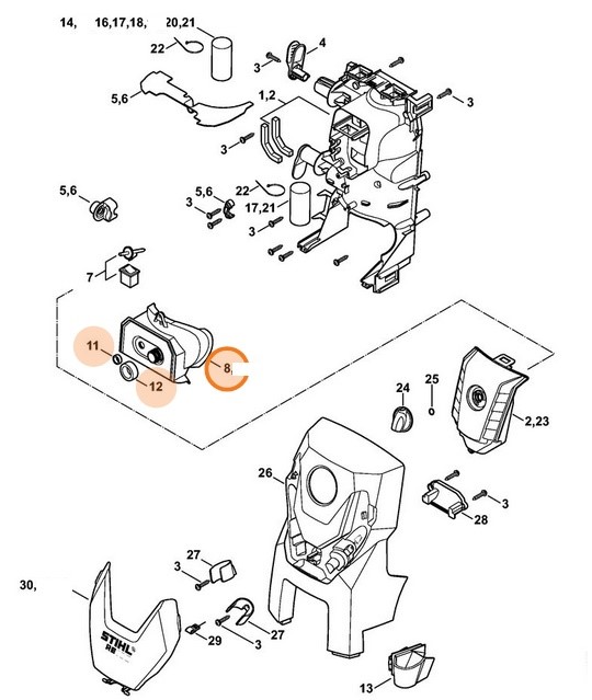 Zestaw pokrywy, Stihl 47770071000