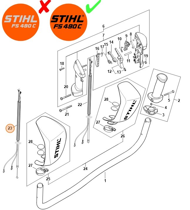 Cięgno sterowania główną przepustnicą, Stihl 41481801101
