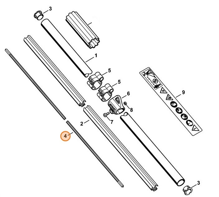 Wałek napędowy 1538 mm, Stihl 41377113202