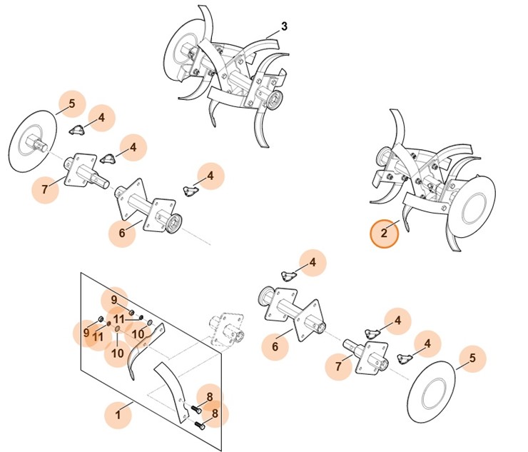 Zespół roboczy kompl., lewy, Stihl 62507100200