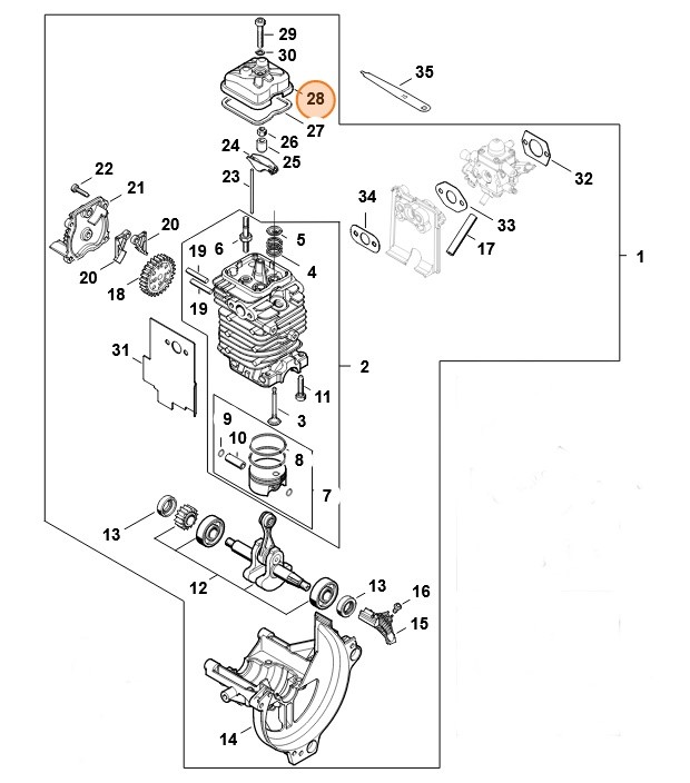 Pokrywa zaworów, Stihl 41800251100