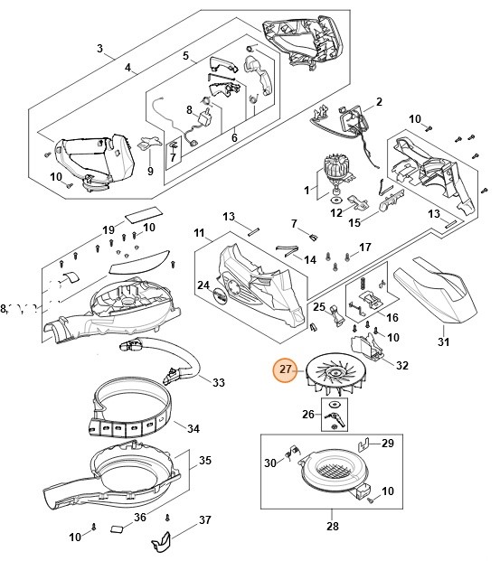 Koło łopatkowe dmuchawy, Stihl SA027043400
