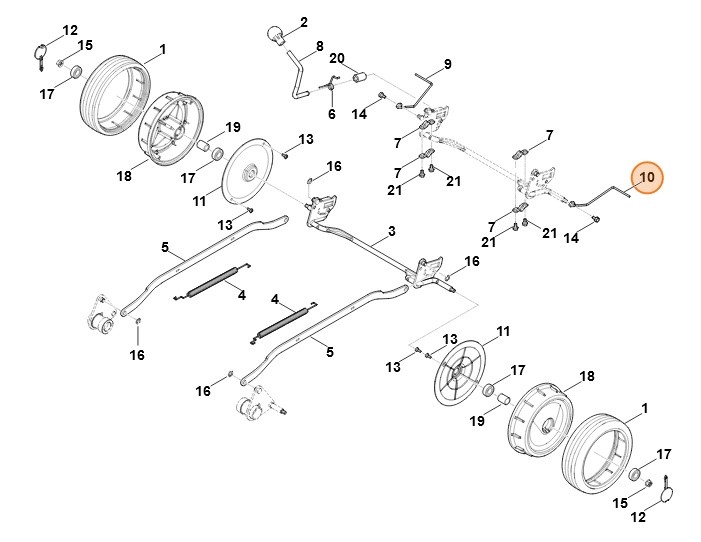 Zgarniacz lewy, Stihl 63837641215