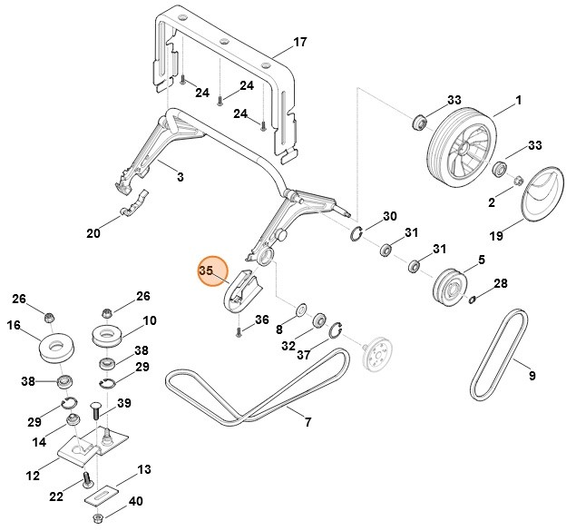 Osłona paska klinowego, Stihl 62907041600