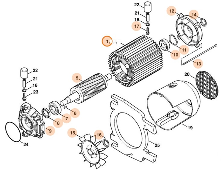 Silnik elektryczny 230 V/240 V/50 Hz, Stihl 47576000200