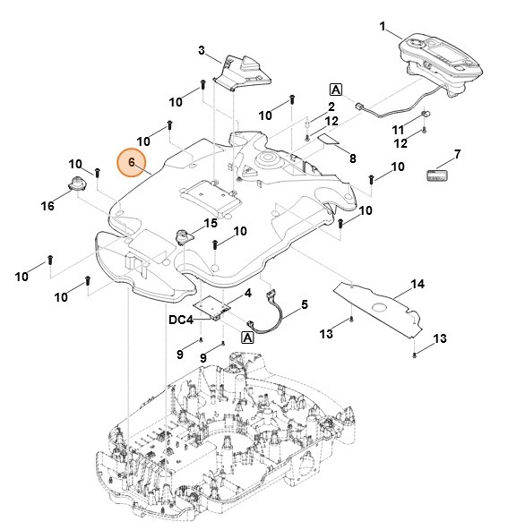 Górna część obudowy, Stihl 63097011005