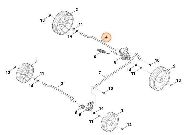 Oś, kompl., Stihl 63117002405
