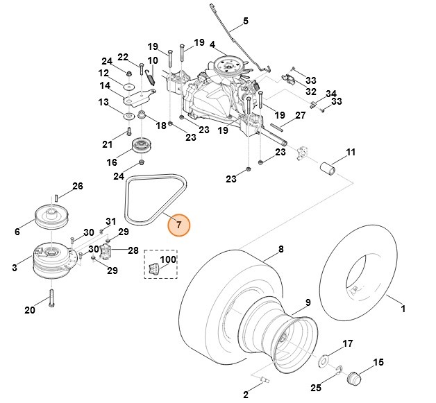 Pasek klinowy, Stihl 61407042101