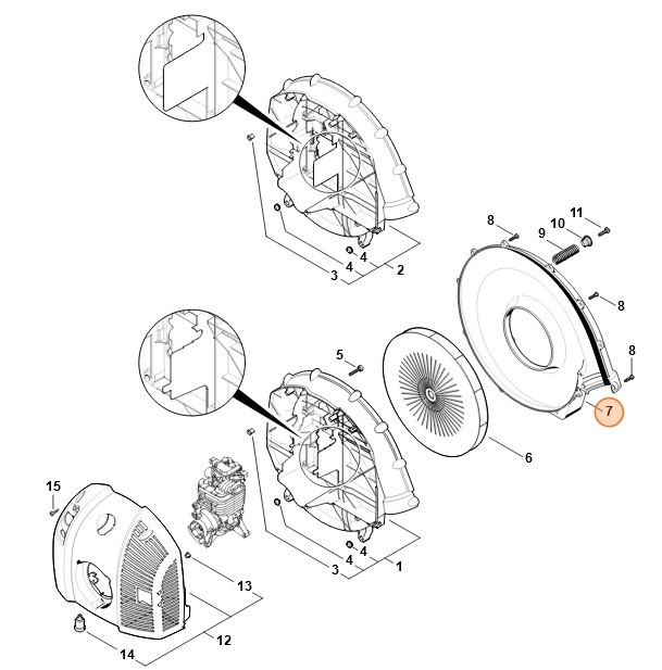 Obudowa dmuchawy - zewnątrz, Stihl 42827010702