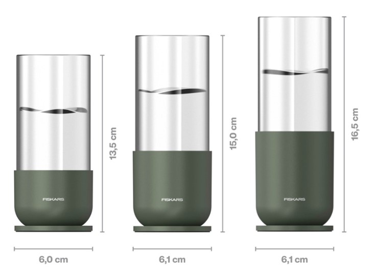 Plant Care Zestaw 3 szklanych pojemników do rozmnażania roślin, Fiskars 1080910