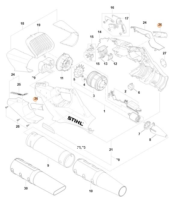 Okładzina uchwytu, Stihl BA027900600