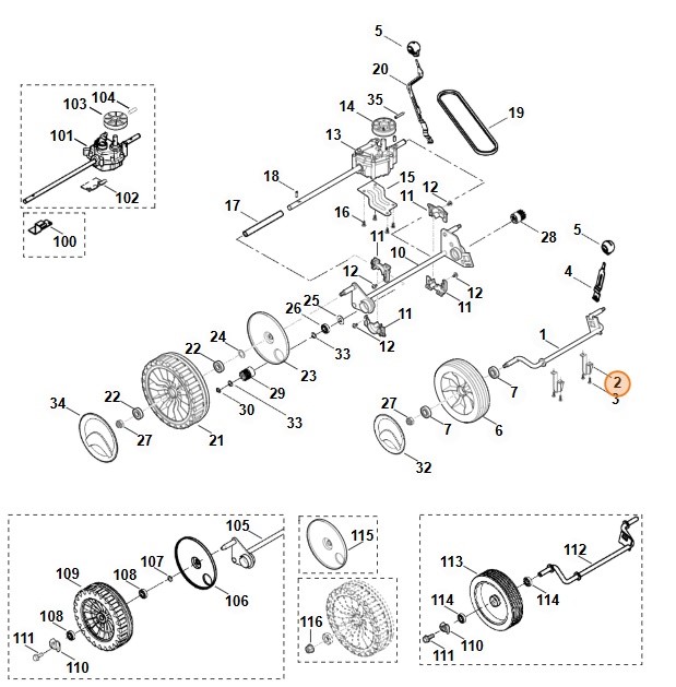 Uchwyt osi, STIHL 63567041200