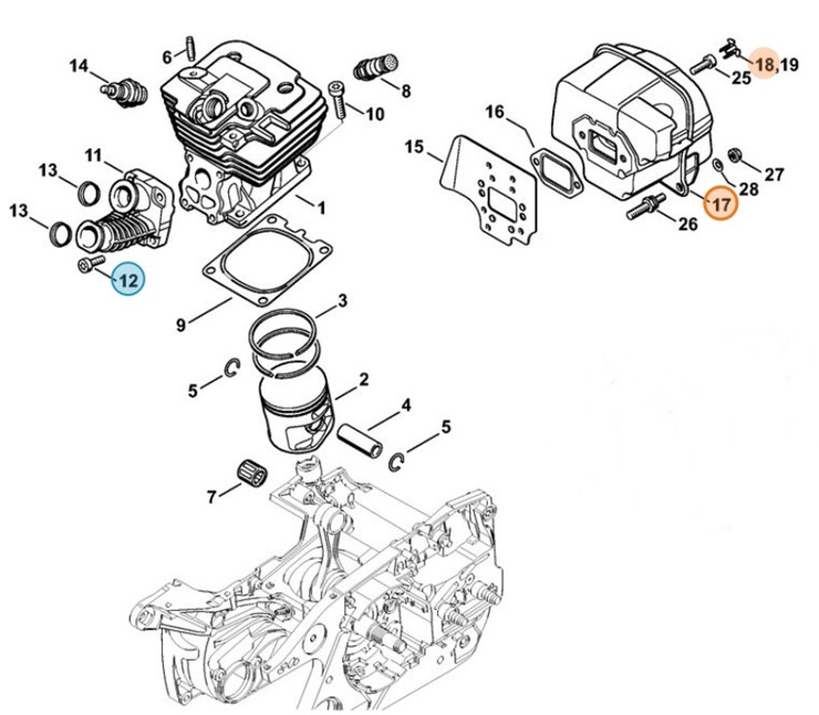 Tłumik wydechu spalin, Stihl 11381400655