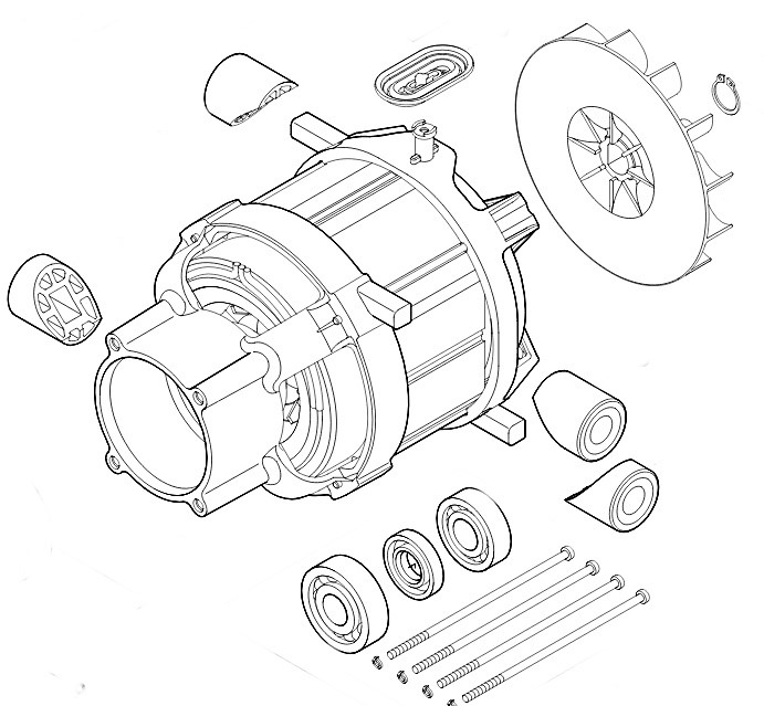 Silnik elektryczny 220-240V/50, 60 Hz, 1,7 kW, Stihl 49506000206