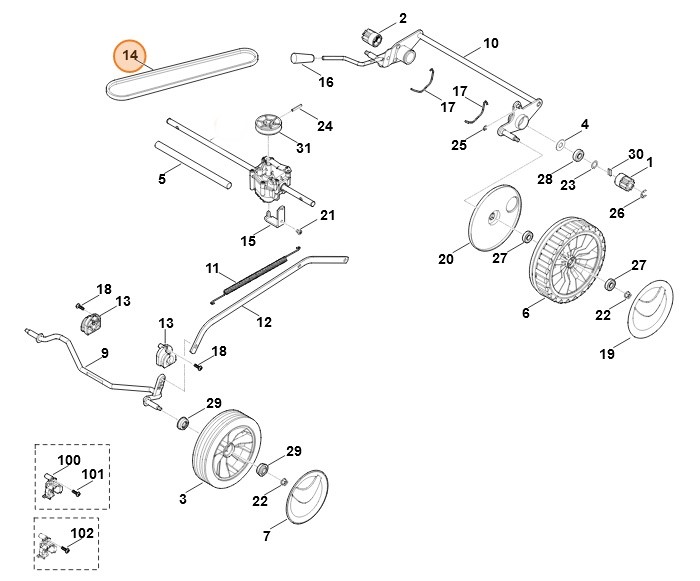 Pasek klinowy, Stihl 63717042100