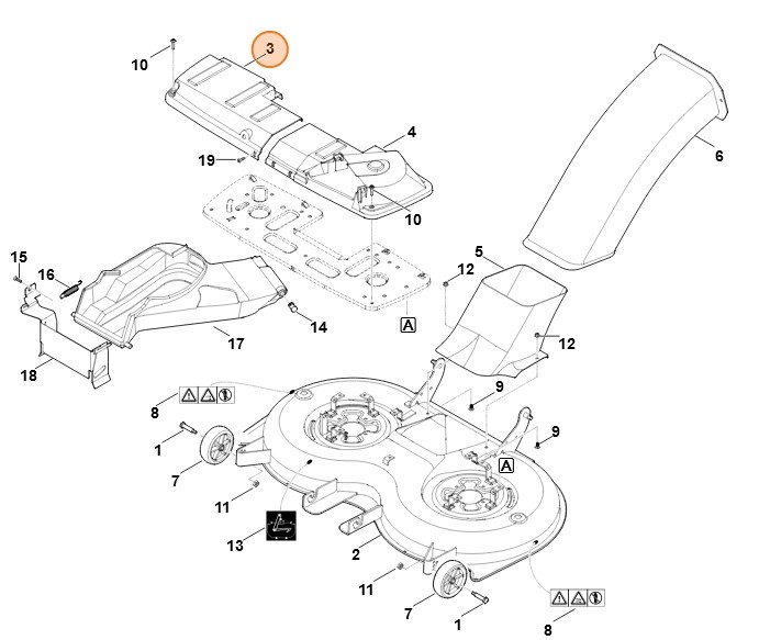 Pokrywa ochronna, str. prawa, Stihl 61707060841