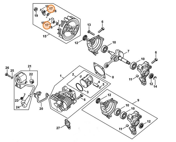Rygiel zapadkowy, Stihl 11391957200