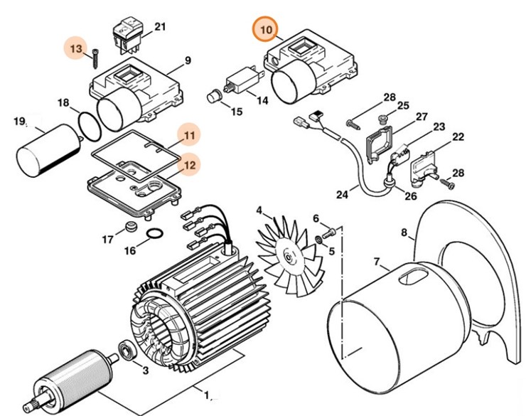 Obudowa przełącznika, Stihl 47344301101