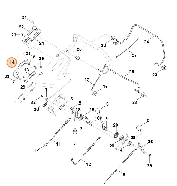 Uchwyt, str. prawa, Stihl 63787036906