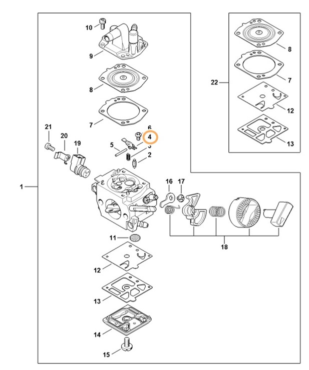Dźwignia sterowania zaworem dopływu paliwa, Stihl 41161215000