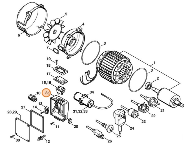Obudowa przełącznika, Stihl 47194321000