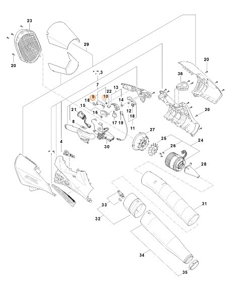 Blokada dźwigni przełącznika, Stihl BA014306300