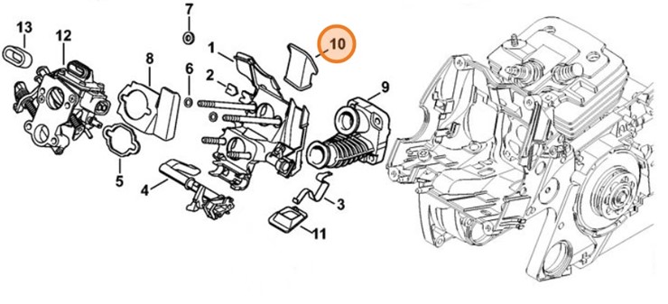 Wlot kanału sterowania przepływem powietrza, Stihl 11381212600