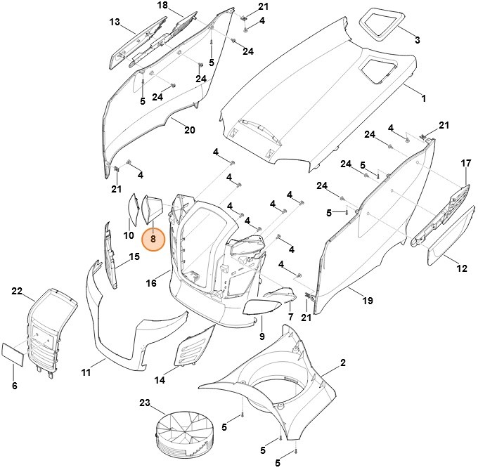 Reflektor, str. prawa, Stihl 61704031215
