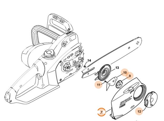 Pokrywa koła napędu łańcucha MSE 210 C, Stihl 12096401705
