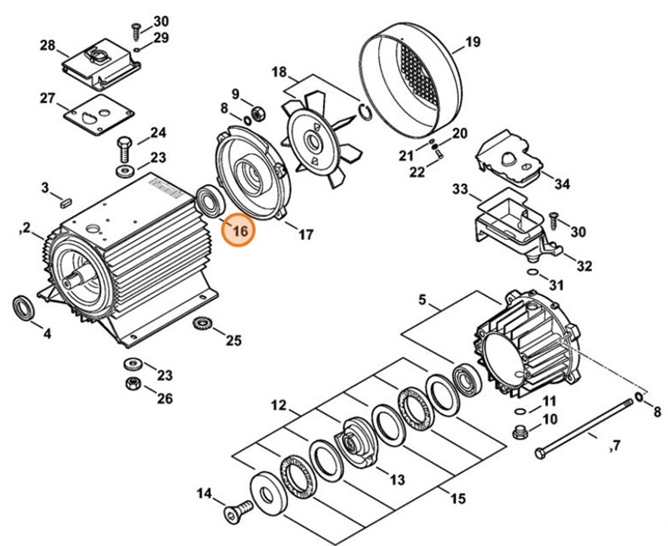 Łożysko toczne 6306-2Z-C3, Stihl 95030038532