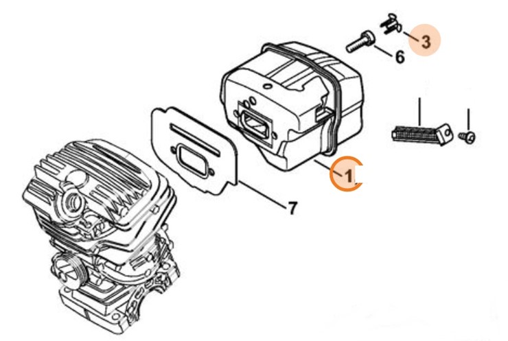Tłumik wydechu spalin, Stihl 11411400608