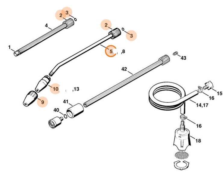 Dysza rotacyjna 055, Stihl 49005001655