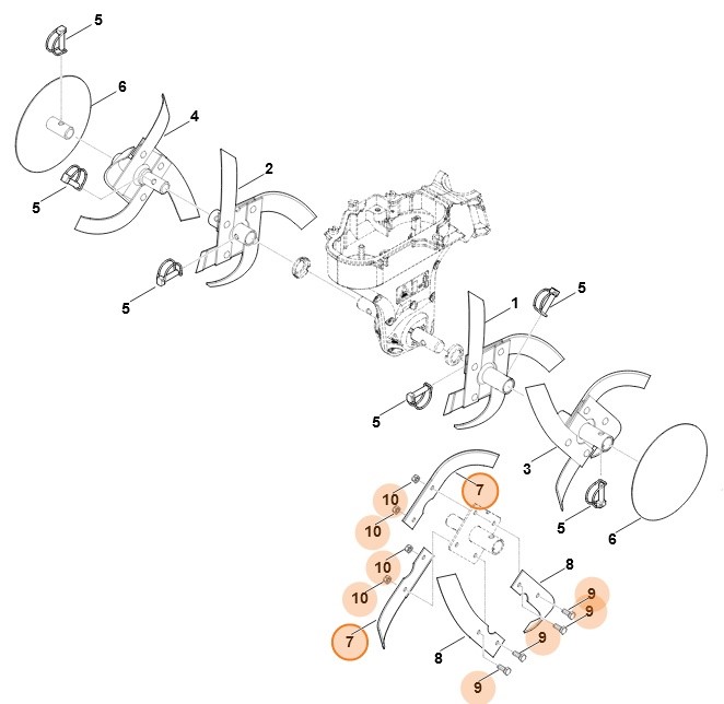 Nóż kompl., prawy, Stihl 62417103105