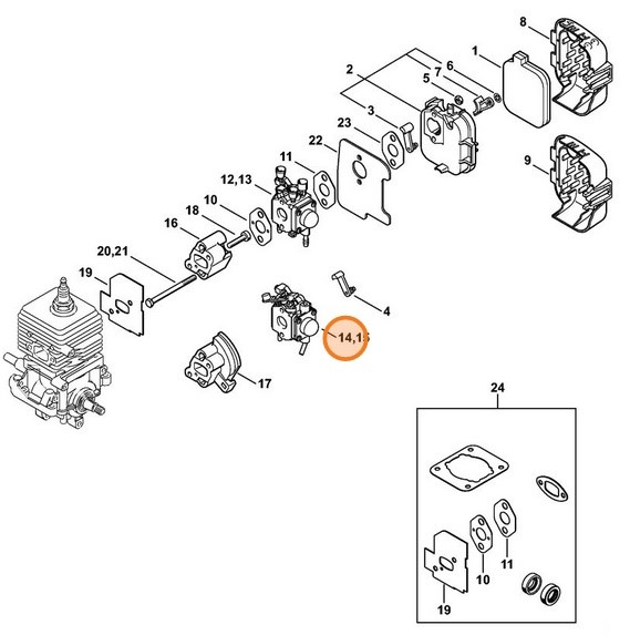Gaźnik C1Q-S55B, Stihl 42291200604