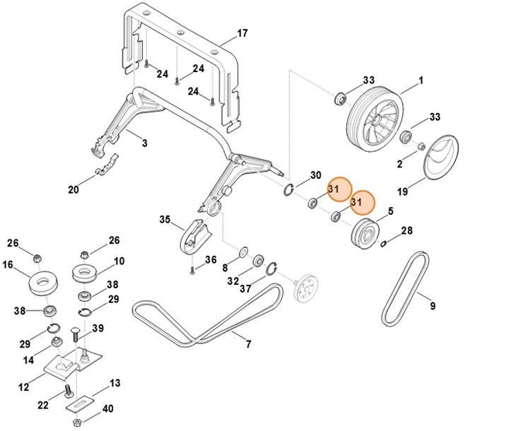 Łożysko kulkowe 6001-2RS, Stihl 95030035131