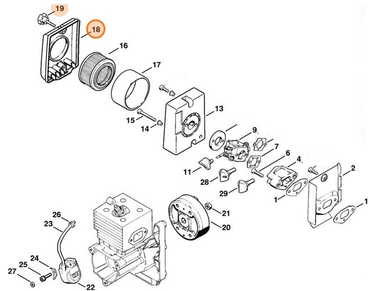 Pokrywa filtra, Stihl 42031401002