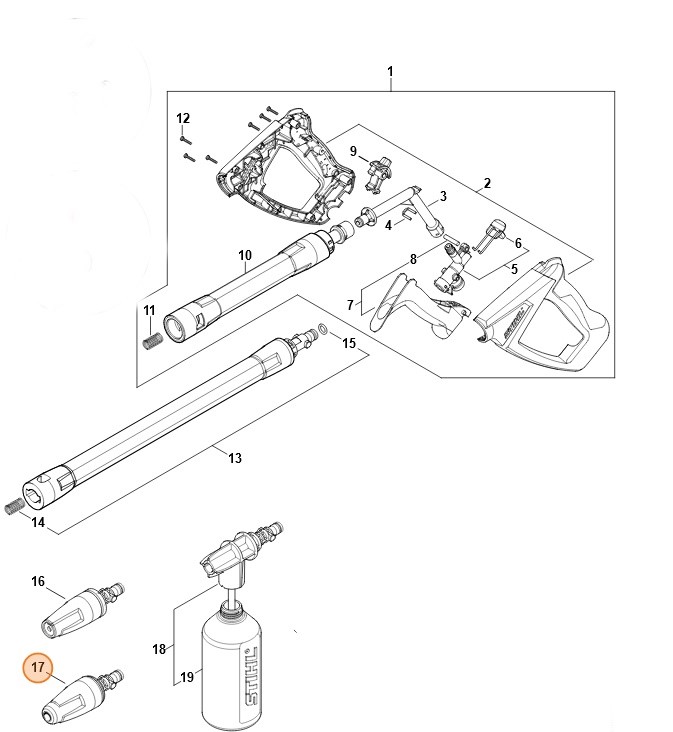 Dysza rotacyjna Ø 1,01 mm, rot, Stihl 49505001610