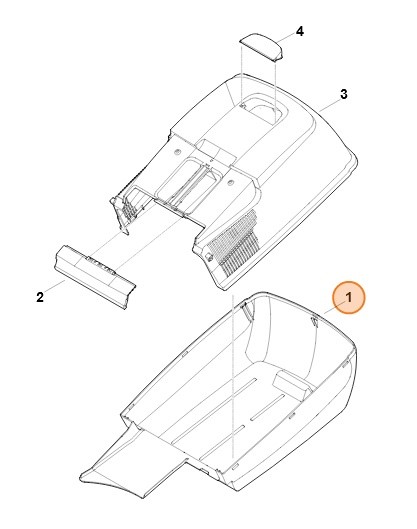 Dolna część kosza na trawę, Stihl 63717039605