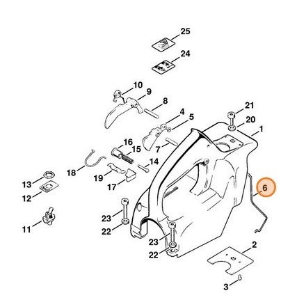 Cięgno sterowania główną przepustnicą, Stihl 11081821500