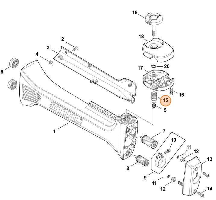 Sprężyna dociskowa, Stihl 00009971701