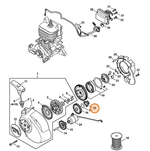 Czołowe koło zębate, Stihl 42441956702