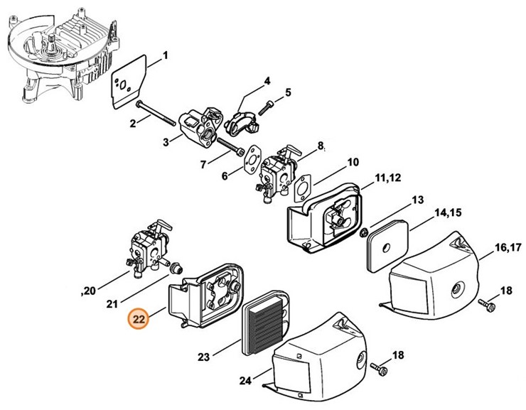 Obudowa filtra, Stihl 42371402802
