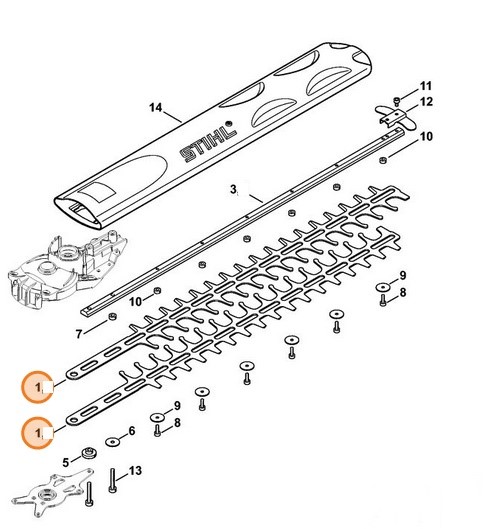 Nóż / noże 500 mm / 20", Stihl 48517106053