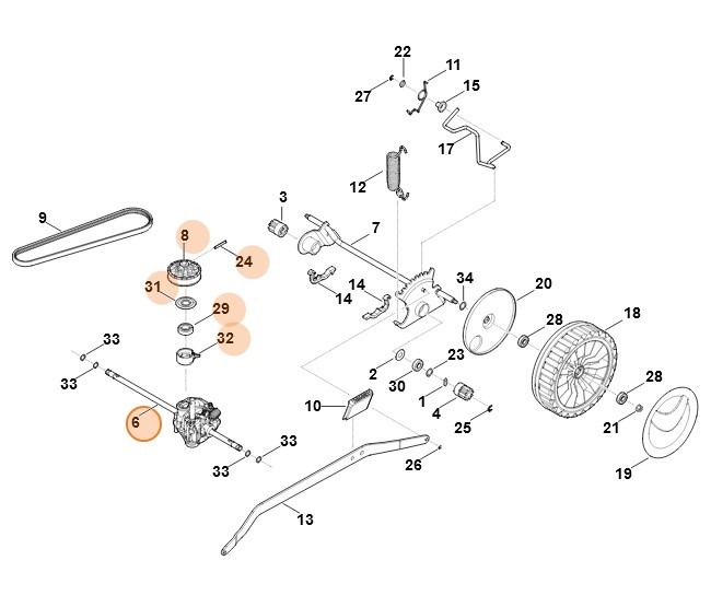 Przekładnia kompl., Stihl 63746400120