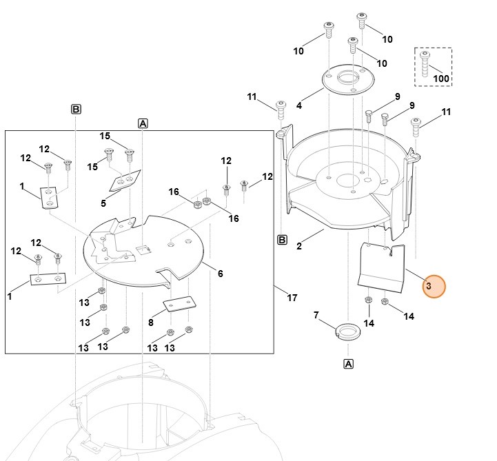 Osłona wyrzutu, Stihl 60127013900
